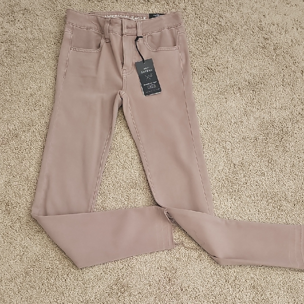 American Eagle Outfitters Mauve High-Rise Super Stretch Jeggings